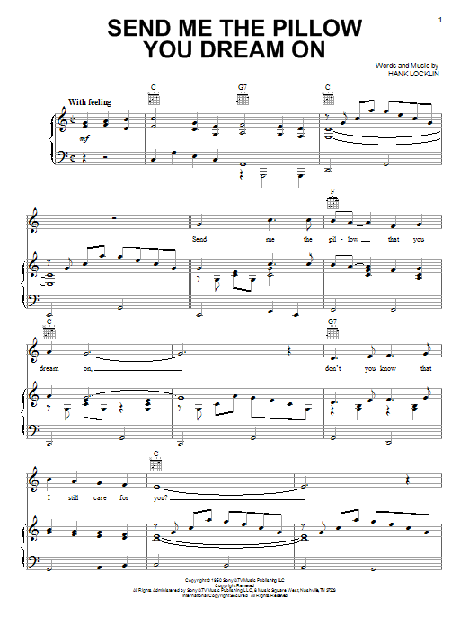 Download Hank Locklin Send Me The Pillow You Dream On Sheet Music and learn how to play Real Book – Melody, Lyrics & Chords PDF digital score in minutes