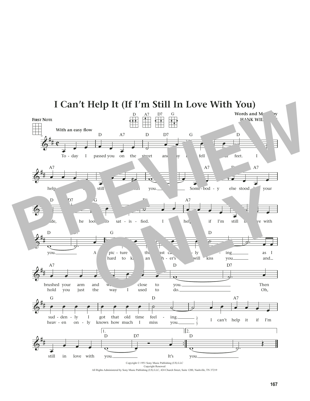 Download Hank Williams I Can't Help It (If I'm Still In Love With You) (from The Daily Ukulele) (arr. J Sheet Music and learn how to play Ukulele PDF digital score in minutes