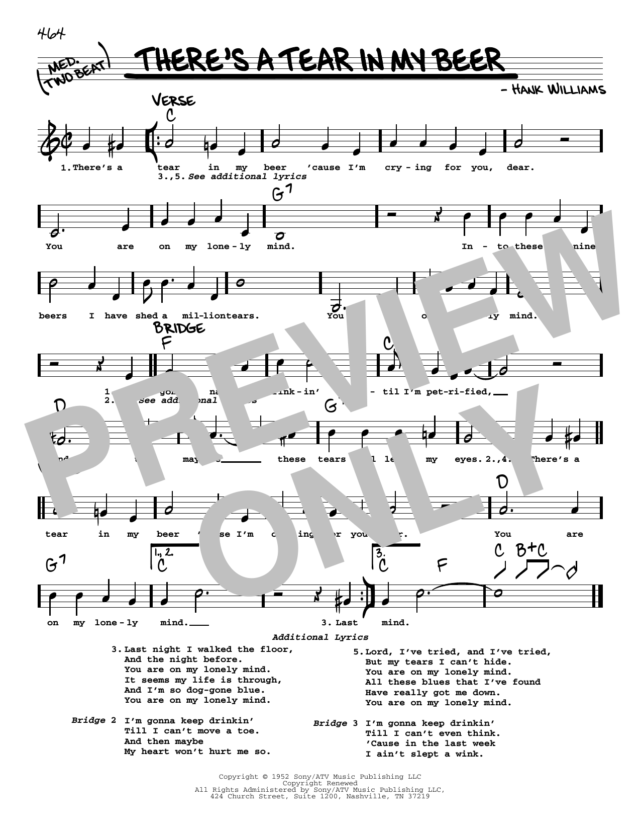 Download Hank Williams Jr. and Hank Williams There's A Tear In My Beer Sheet Music and learn how to play Real Book – Melody, Lyrics & Chords PDF digital score in minutes