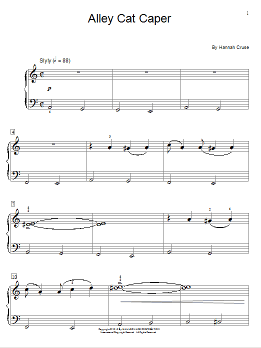 Download Hannah Cruse Alley Cat Caper Sheet Music and learn how to play Easy Piano PDF digital score in minutes