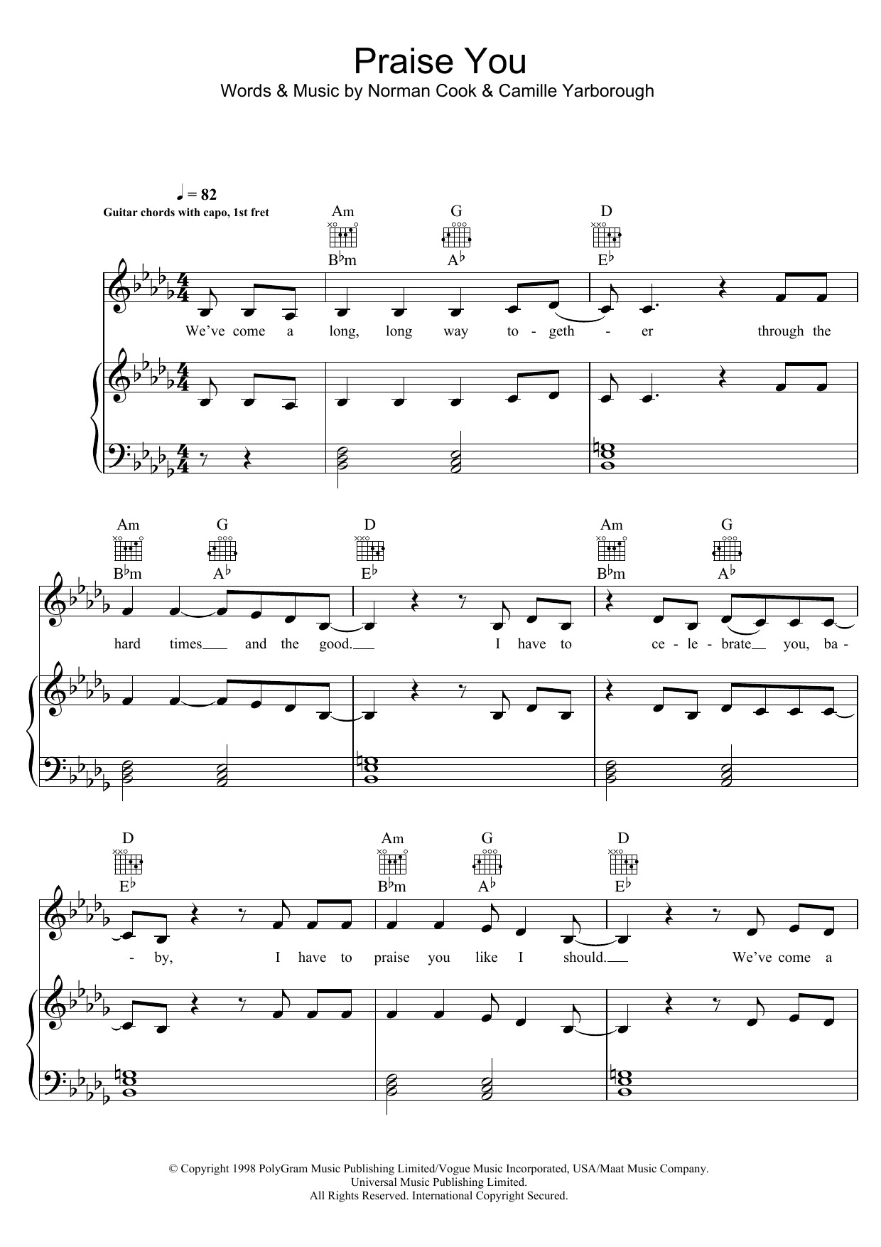 Download Hannah Grace Praise You Sheet Music and learn how to play Piano, Vocal & Guitar (Right-Hand Melody) PDF digital score in minutes