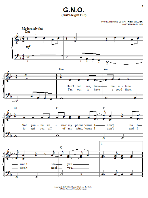 Download Hannah Montana G.N.O. (Girl's Night Out) Sheet Music and learn how to play Piano, Vocal & Guitar (Right-Hand Melody) PDF digital score in minutes