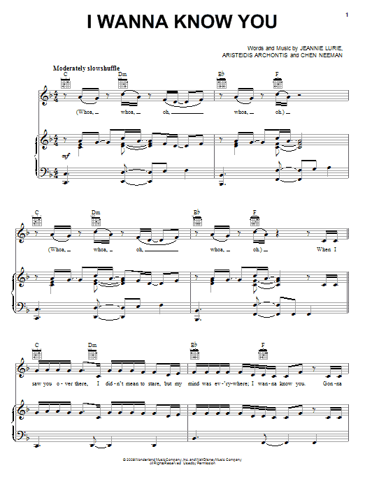 Download Hannah Montana I Wanna Know You Sheet Music and learn how to play Piano, Vocal & Guitar (Right-Hand Melody) PDF digital score in minutes