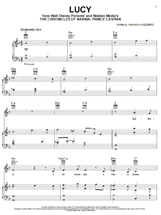 Download Hanne Hukkelberg Lucy Sheet Music and learn how to play Piano, Vocal & Guitar (Right-Hand Melody) PDF digital score in minutes