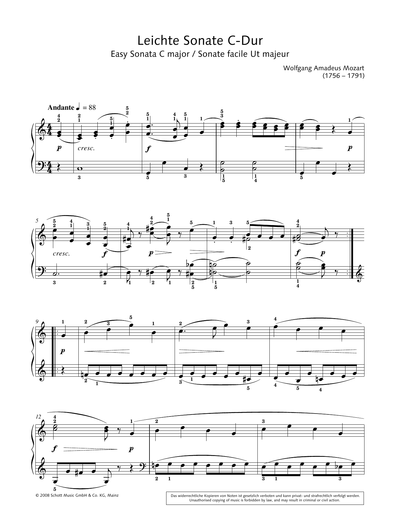 Download Hans-Gunter Heumann Easy Sonata in C major Sheet Music and learn how to play Piano Solo PDF digital score in minutes