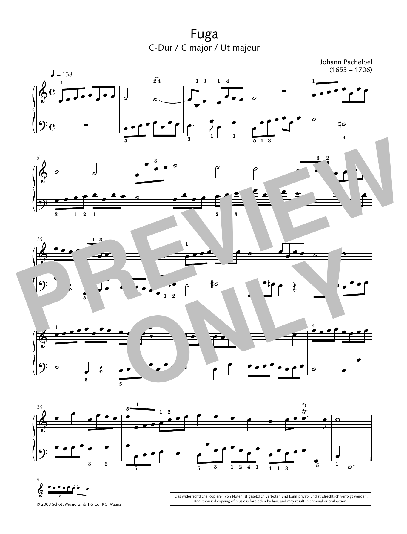 Download Hans-Gunter Heumann Fuga in C major Sheet Music and learn how to play Piano Solo PDF digital score in minutes