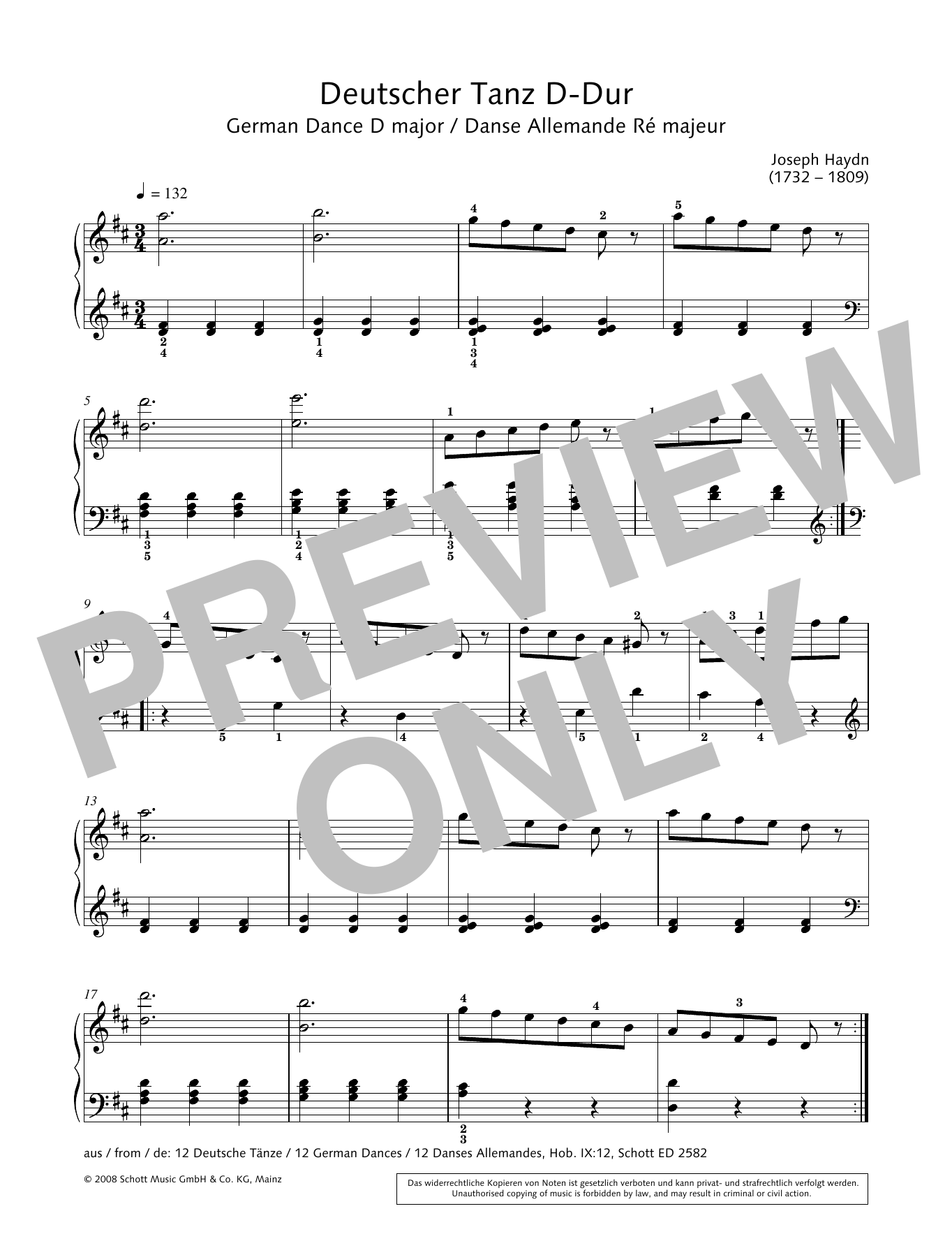 Download Hans-Gunter Heumann German Dance in D major Sheet Music and learn how to play Piano Solo PDF digital score in minutes