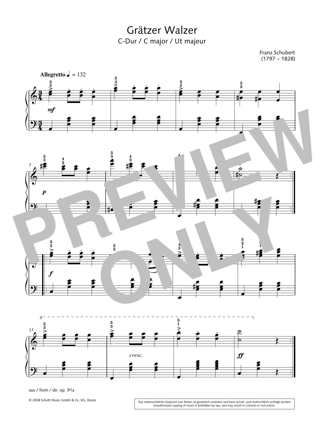 Download Hans-Gunter Heumann Grätzer Walzer in C major Sheet Music and learn how to play Piano Solo PDF digital score in minutes