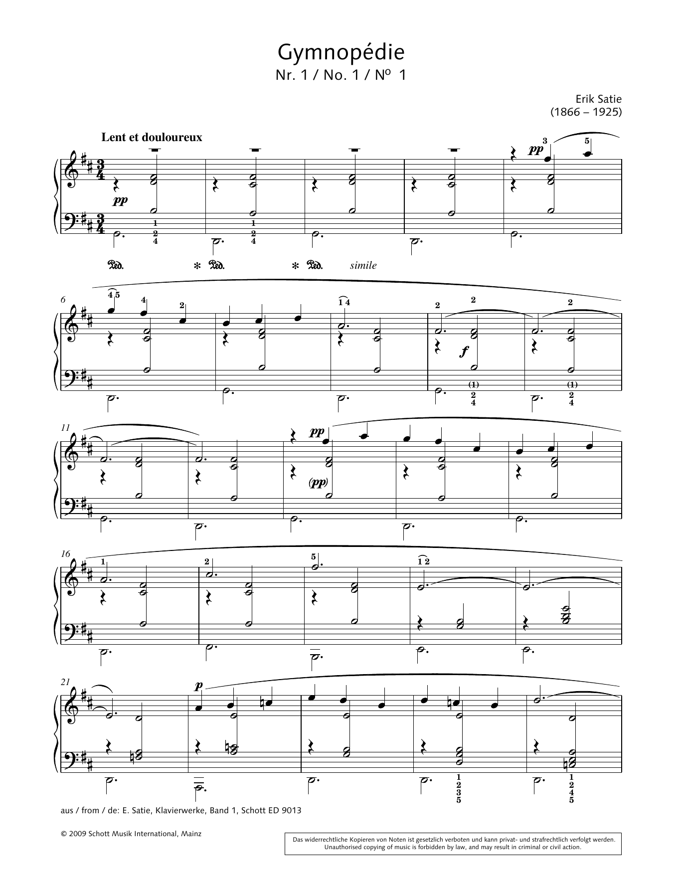 Download Hans-Gunter Heumann Gymnopédie No.1 Sheet Music and learn how to play Piano Solo PDF digital score in minutes