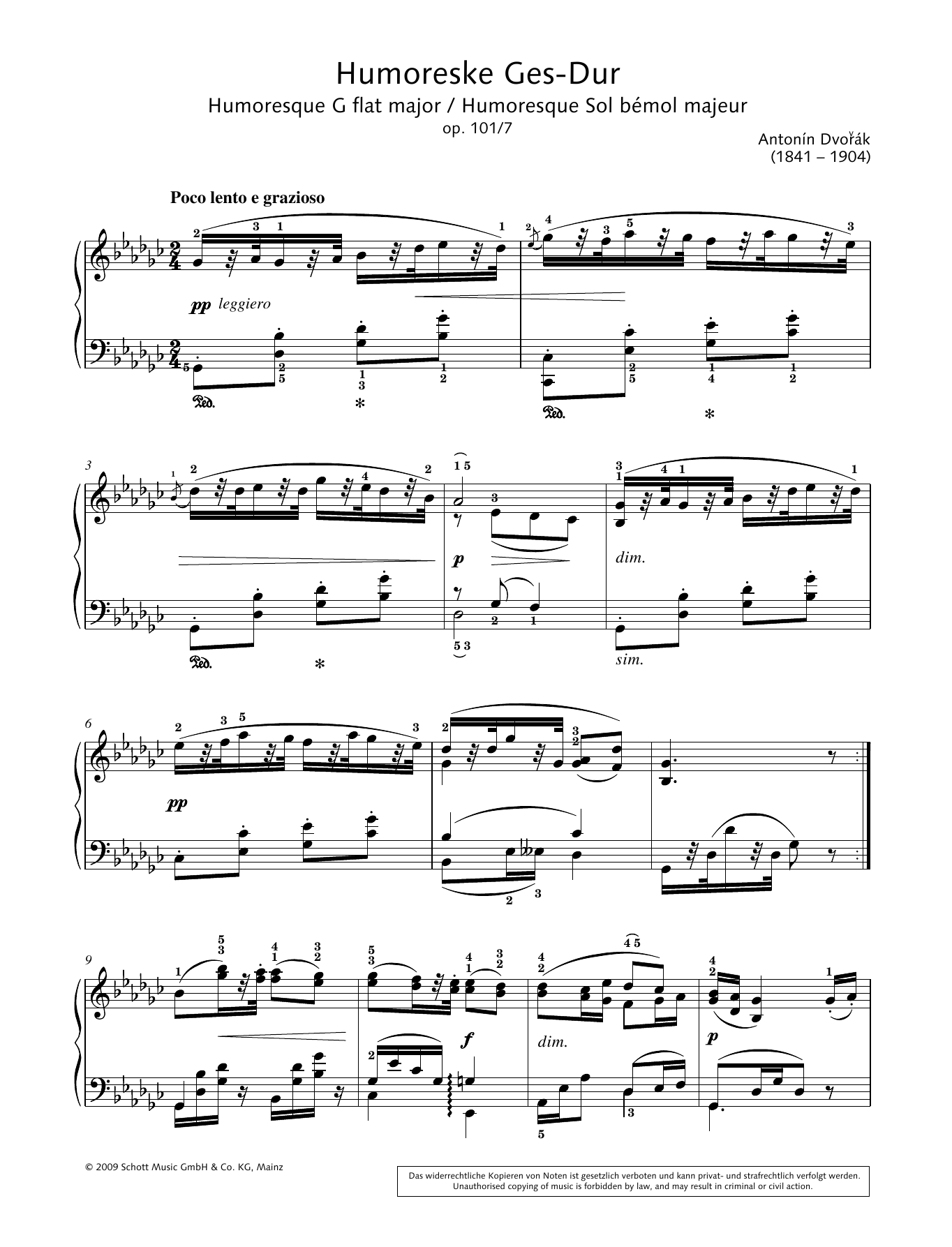 Download Hans-Gunter Heumann Humoresque G-flat major Sheet Music and learn how to play Piano Solo PDF digital score in minutes