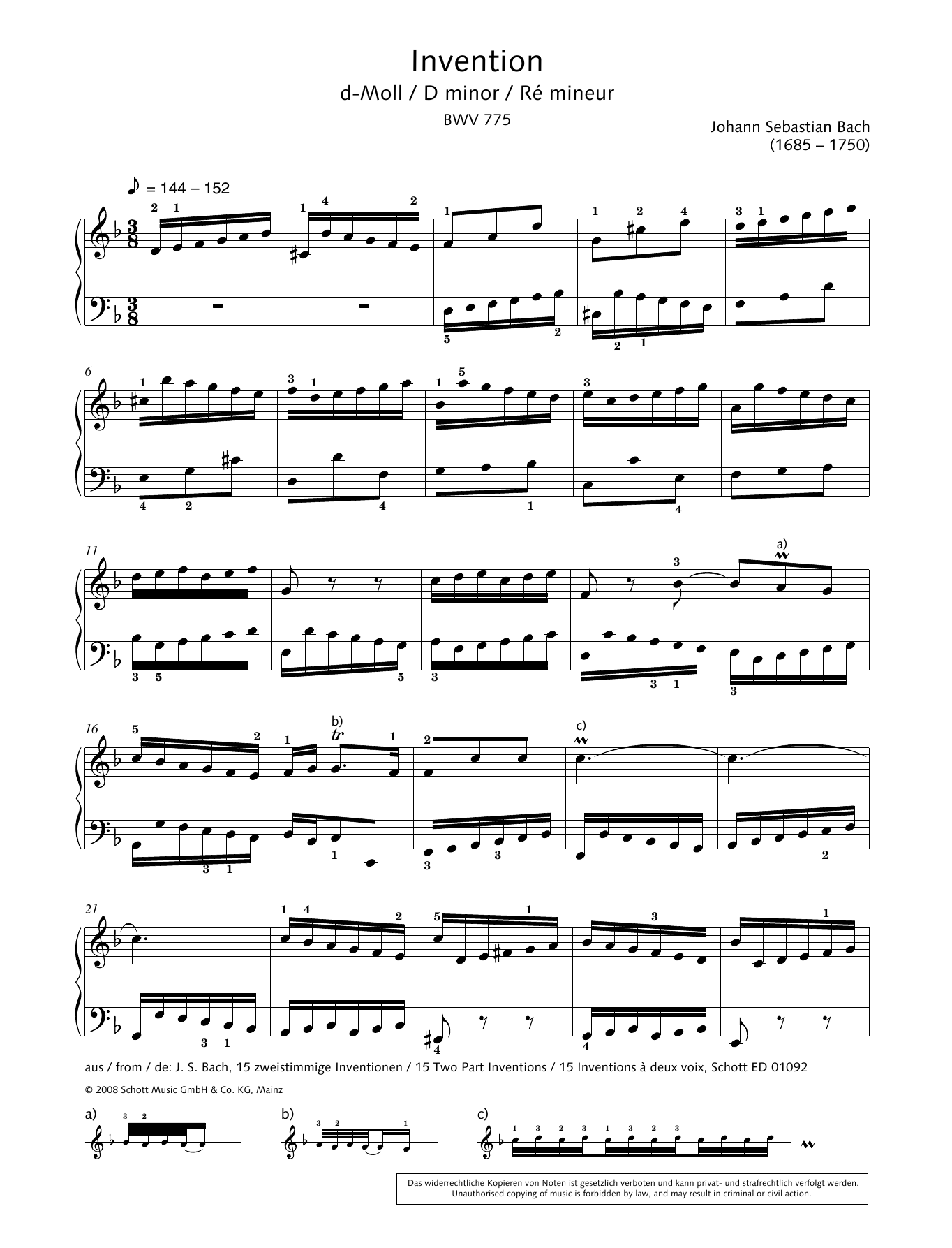 Download Hans-Gunter Heumann Invention in D minor Sheet Music and learn how to play Piano Solo PDF digital score in minutes