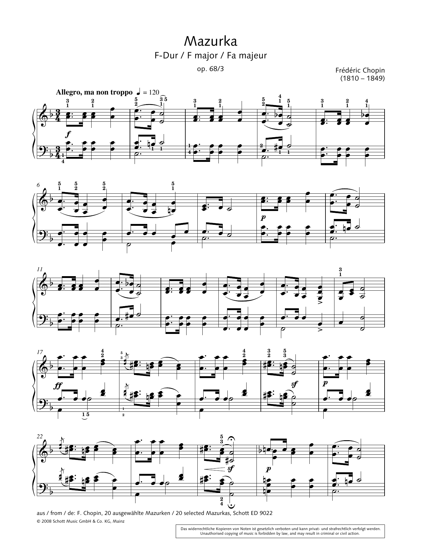 Download Hans-Gunter Heumann Mazurka in F major Sheet Music and learn how to play Piano Solo PDF digital score in minutes