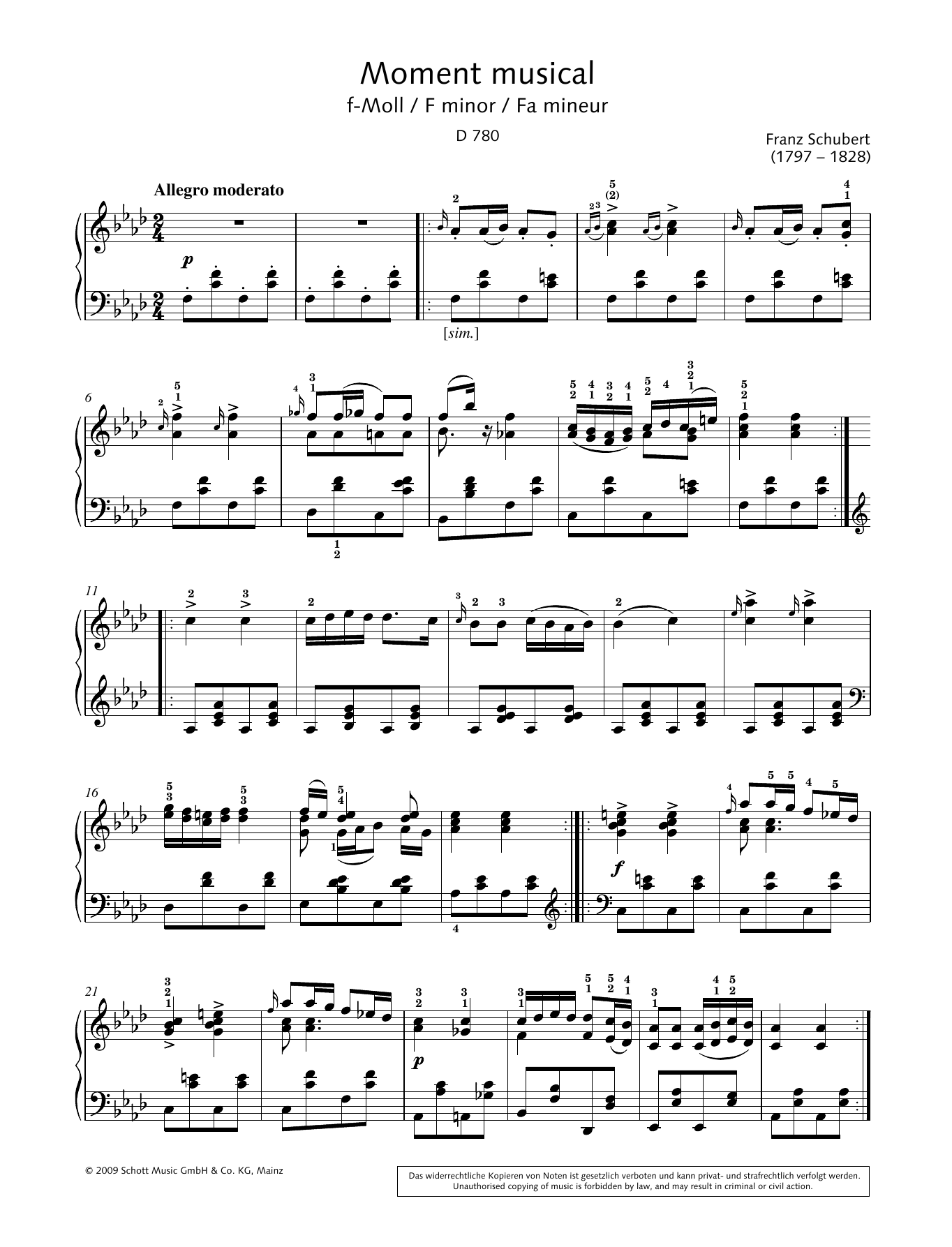 Download Hans-Gunter Heumann Moment musical in F minor Sheet Music and learn how to play Piano Solo PDF digital score in minutes