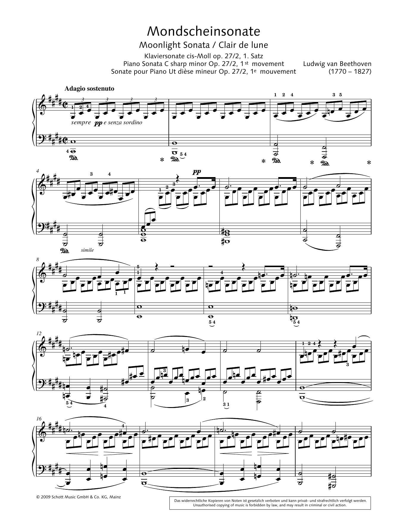 Download Hans-Gunter Heumann Moonlight Sonata in C-sharp minor Sheet Music and learn how to play Piano Solo PDF digital score in minutes