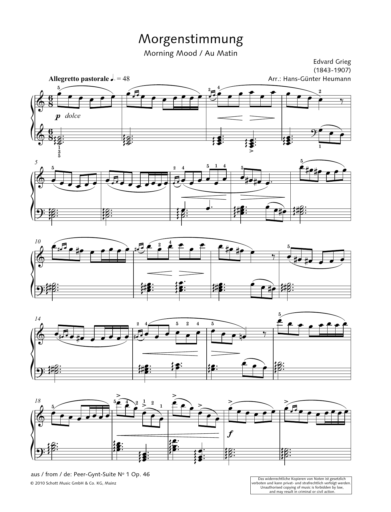 Download Hans-Gunter Heumann Morning Mood Sheet Music and learn how to play Piano Solo PDF digital score in minutes