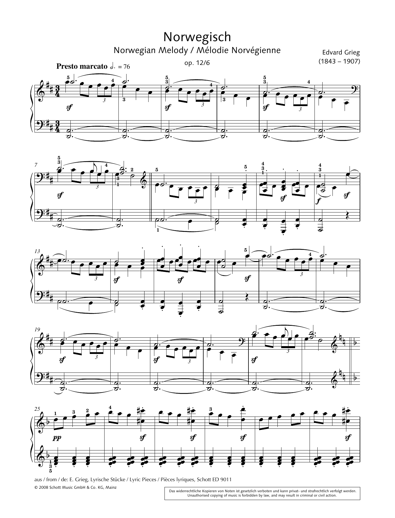 Download Hans-Gunter Heumann Norwegian Melody Sheet Music and learn how to play Piano Solo PDF digital score in minutes