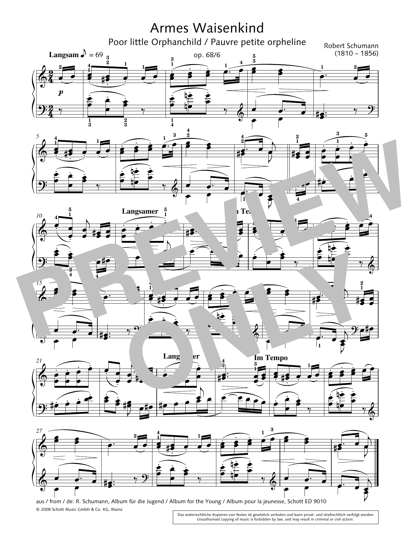 Download Hans-Gunter Heumann Poor little Orphanchild Sheet Music and learn how to play Piano Solo PDF digital score in minutes