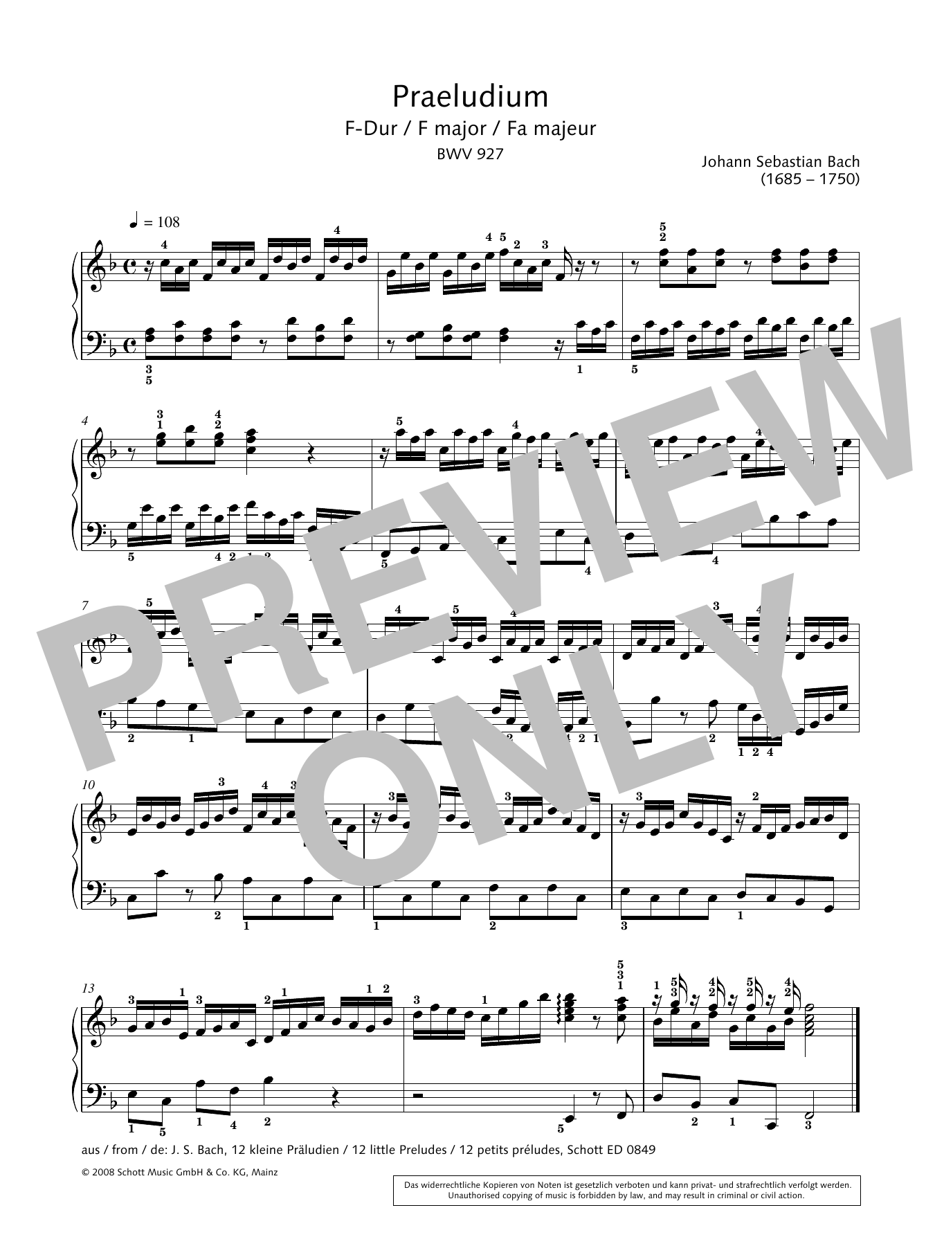 Download Hans-Gunter Heumann Prelude in F major Sheet Music and learn how to play Piano Solo PDF digital score in minutes