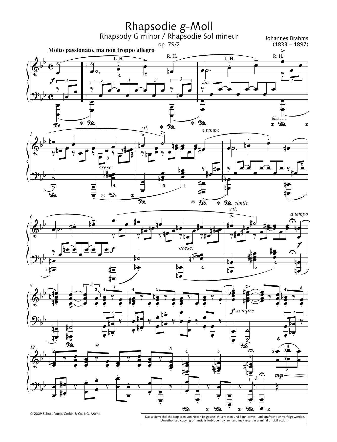 Download Hans-Gunter Heumann Rhapsody in G minor Sheet Music and learn how to play Piano Solo PDF digital score in minutes