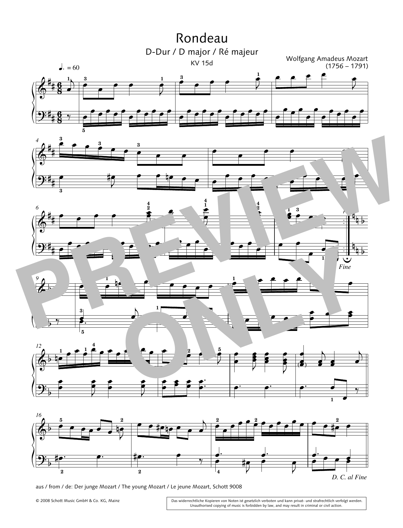 Download Hans-Gunter Heumann Rondeau in D major Sheet Music and learn how to play Piano Solo PDF digital score in minutes
