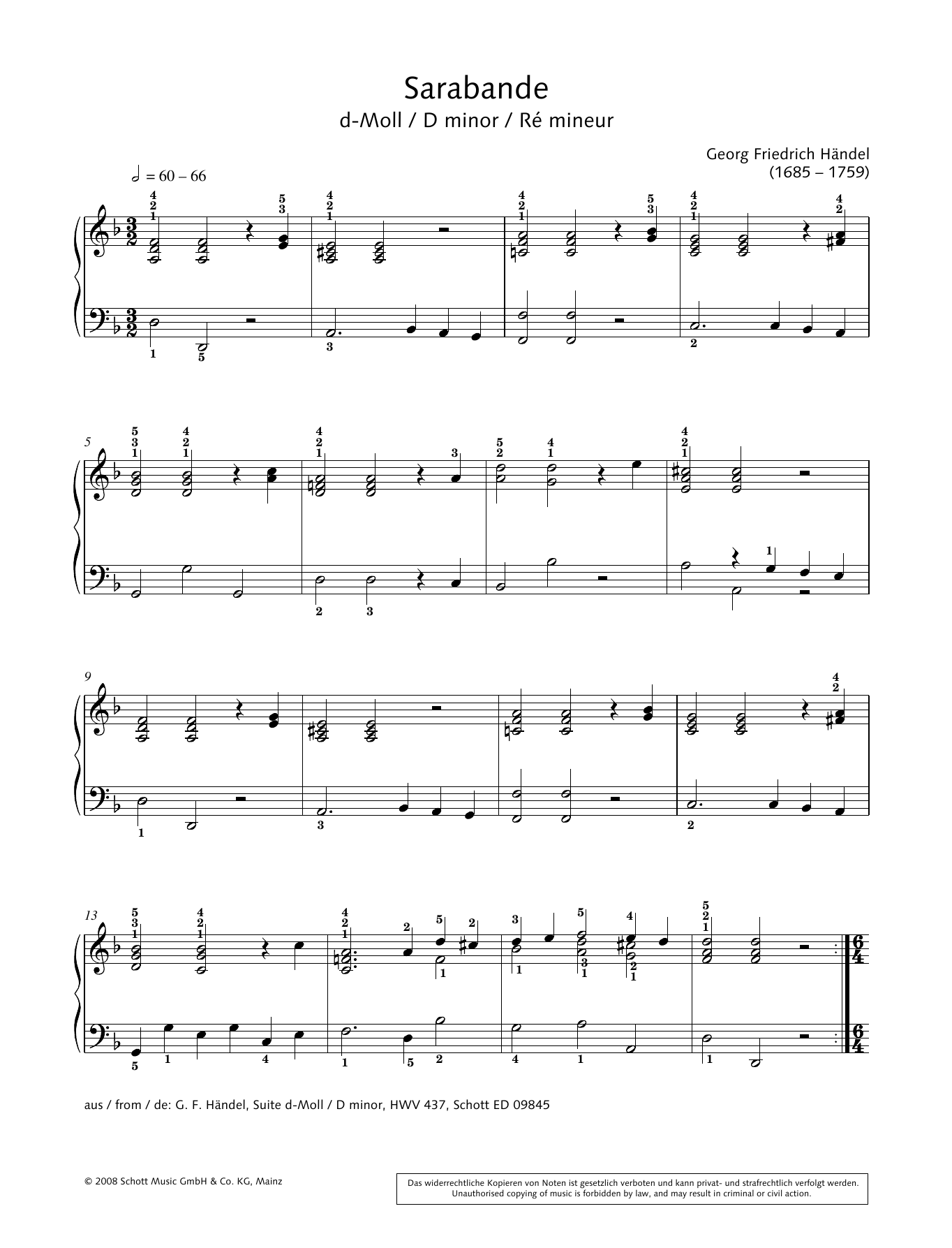 Download Hans-Gunter Heumann Sarabande in D minor Sheet Music and learn how to play Piano Solo PDF digital score in minutes