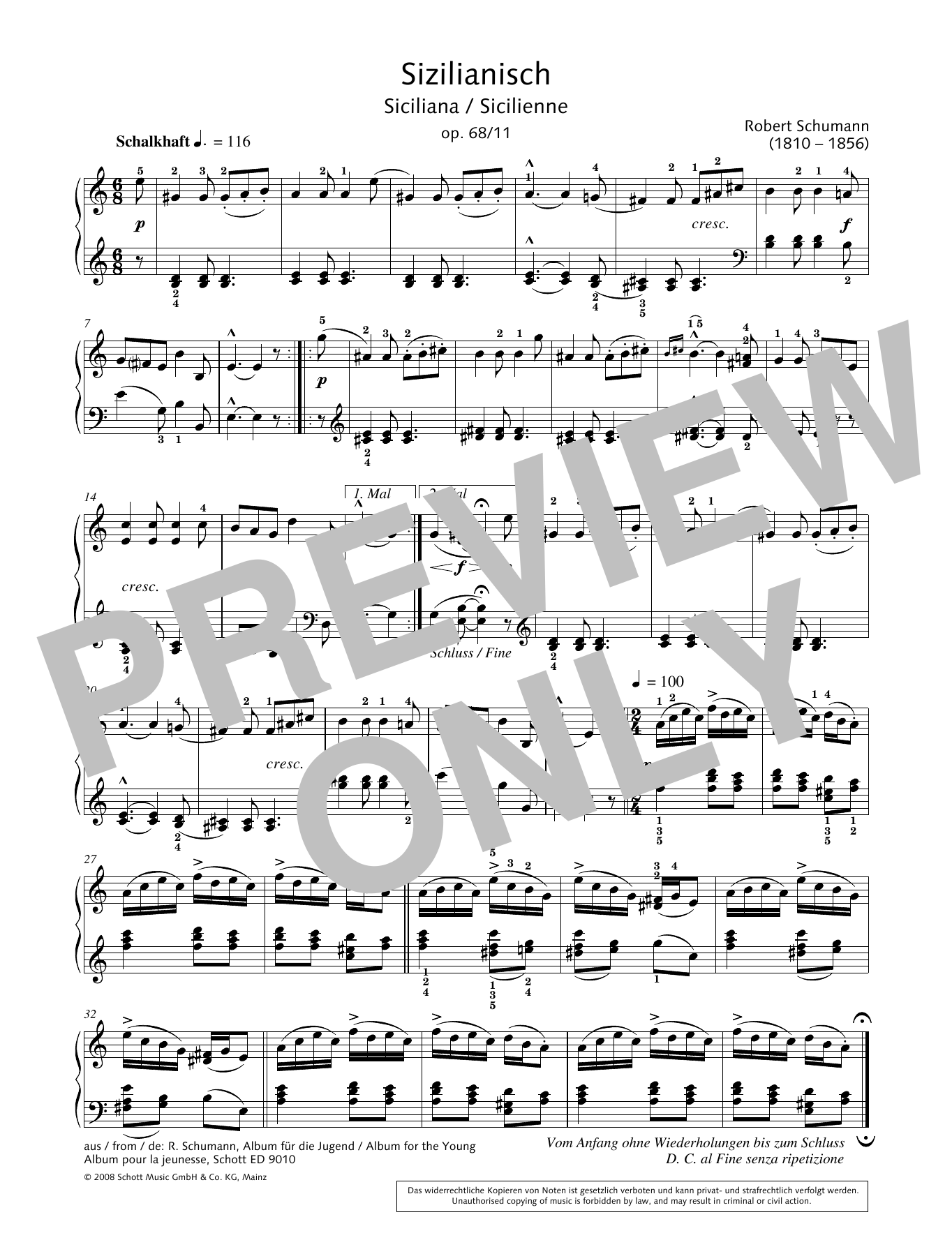 Download Hans-Gunter Heumann Siciliana Sheet Music and learn how to play Piano Solo PDF digital score in minutes
