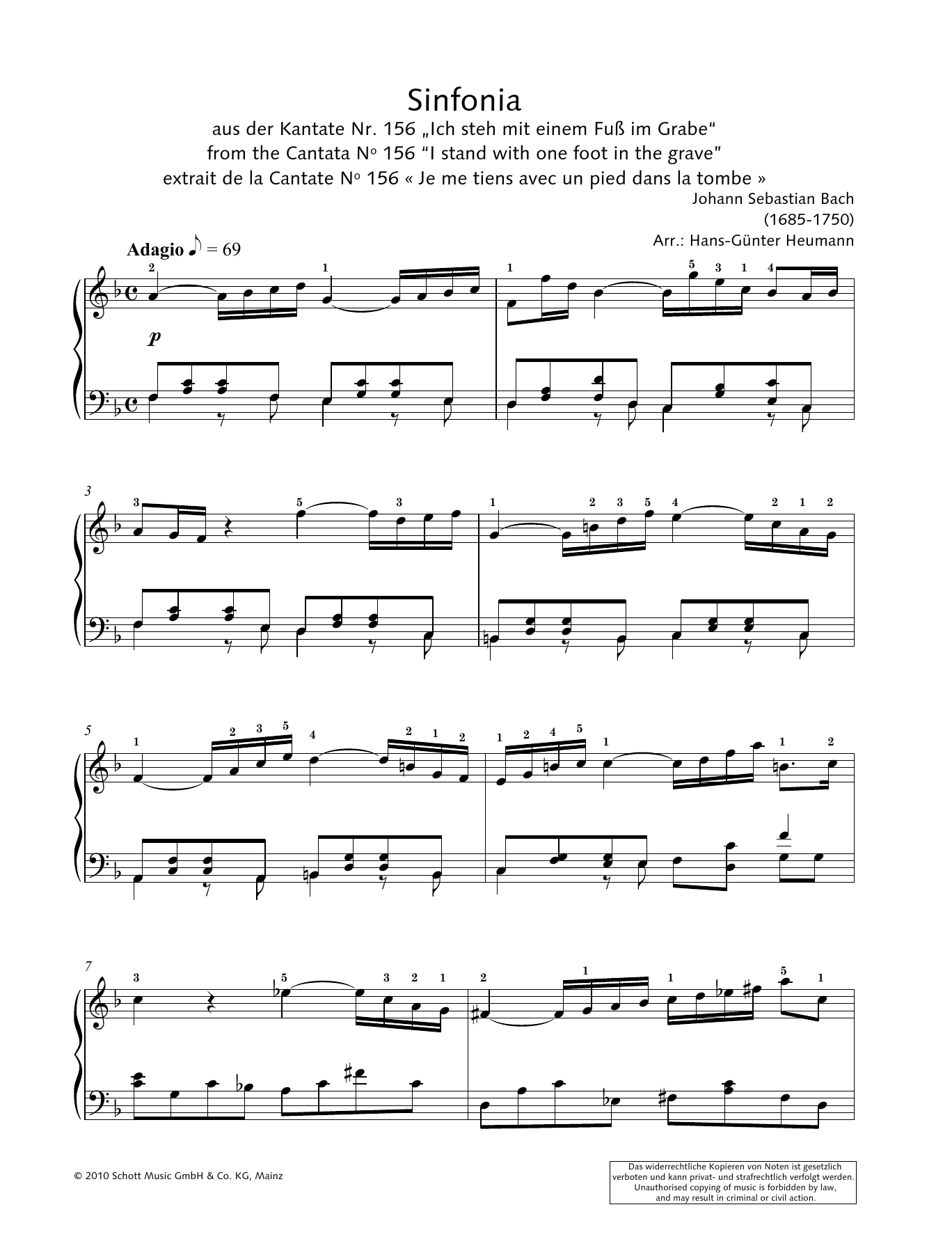 Download Hans-Gunter Heumann Sinfonia Sheet Music and learn how to play Piano Solo PDF digital score in minutes