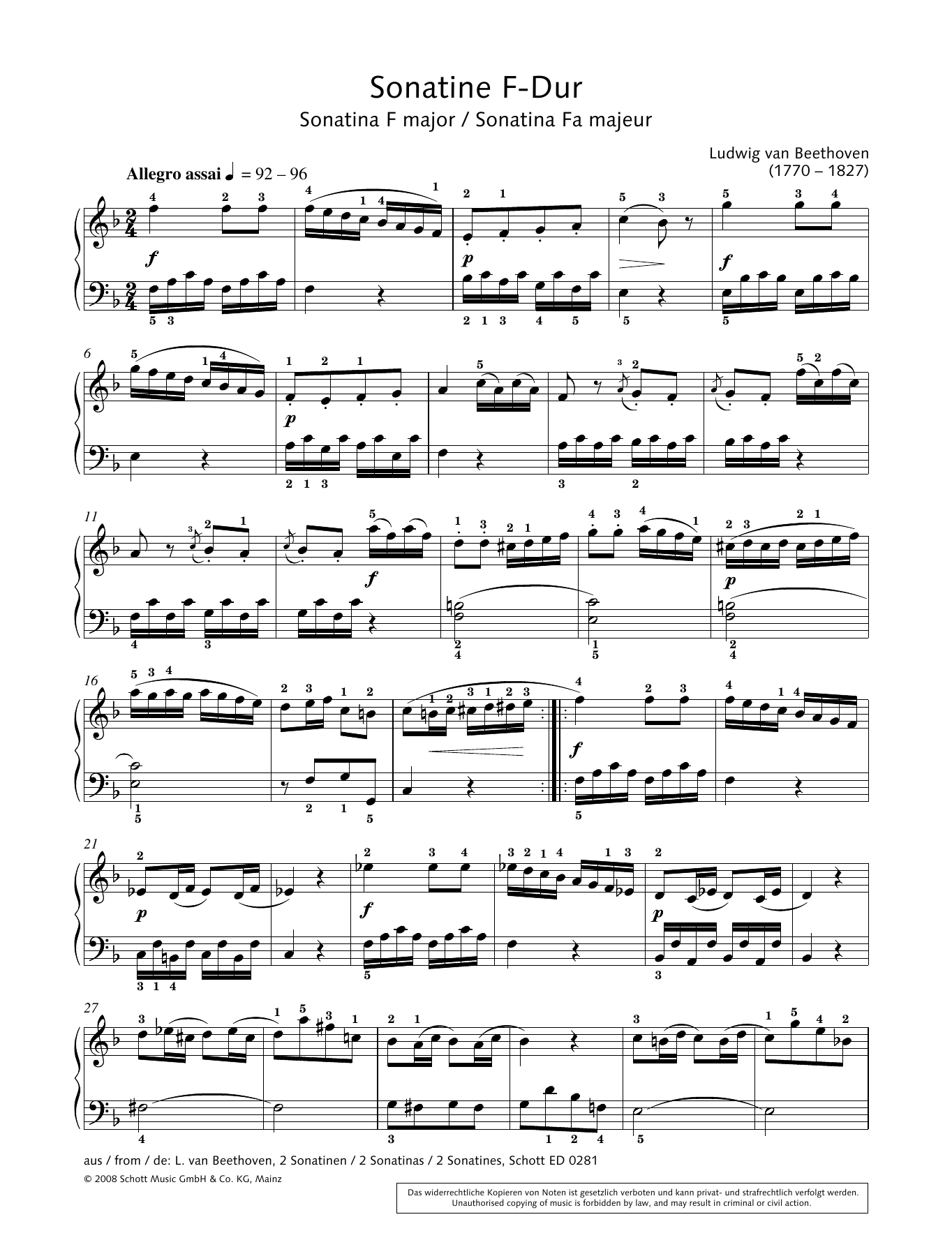 Download Hans-Gunter Heumann Sonatina In F Major Sheet Music and learn how to play Piano Solo PDF digital score in minutes