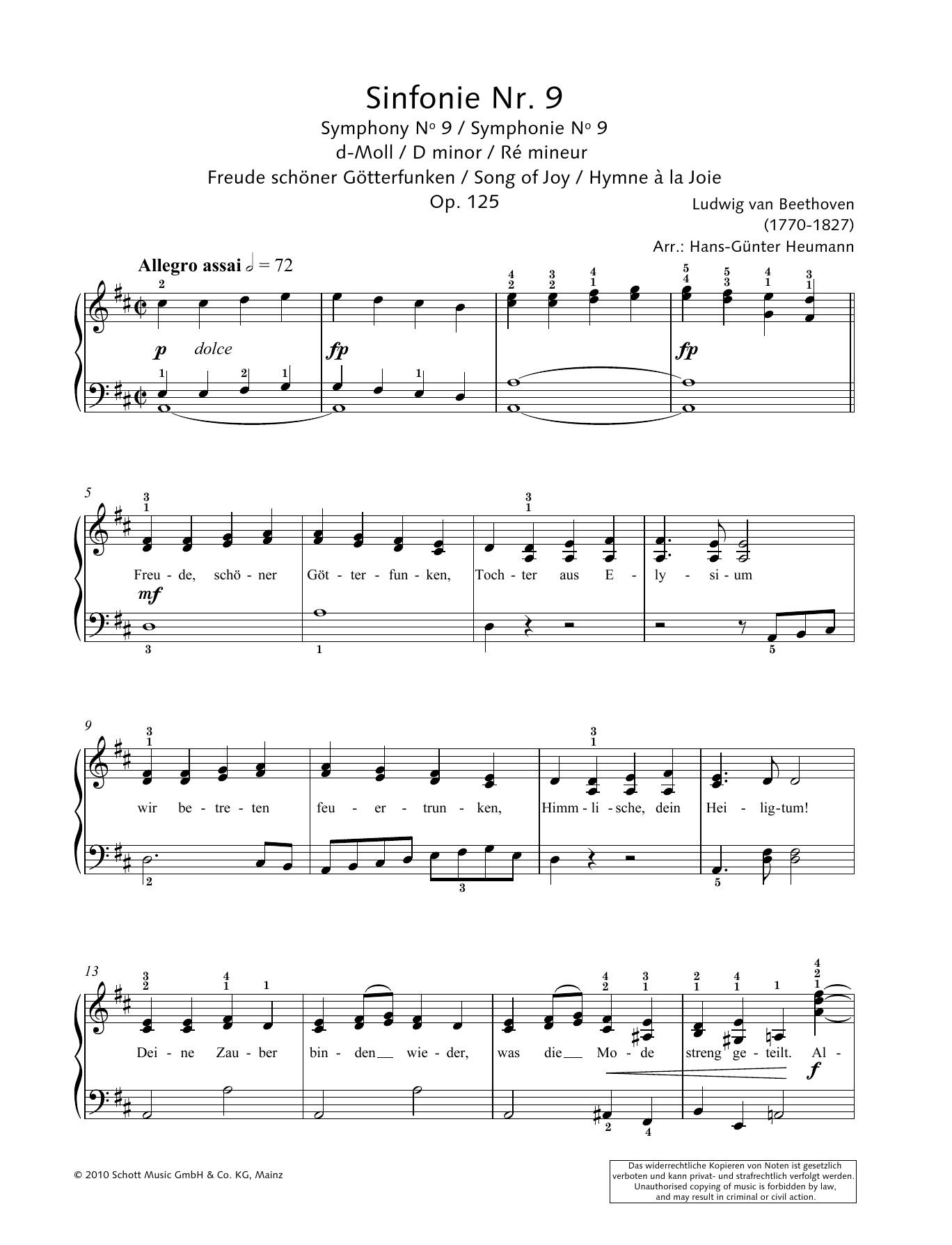 Download Hans-Gunter Heumann Song Of Joy Sheet Music and learn how to play Piano Solo PDF digital score in minutes