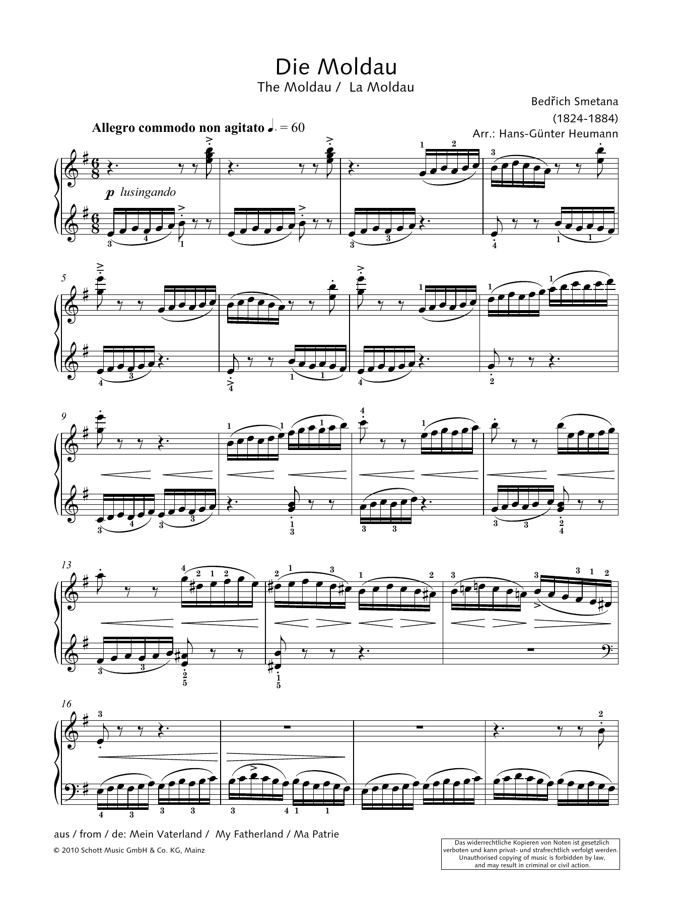 Download Hans-Gunter Heumann The Moldau Sheet Music and learn how to play Piano Solo PDF digital score in minutes