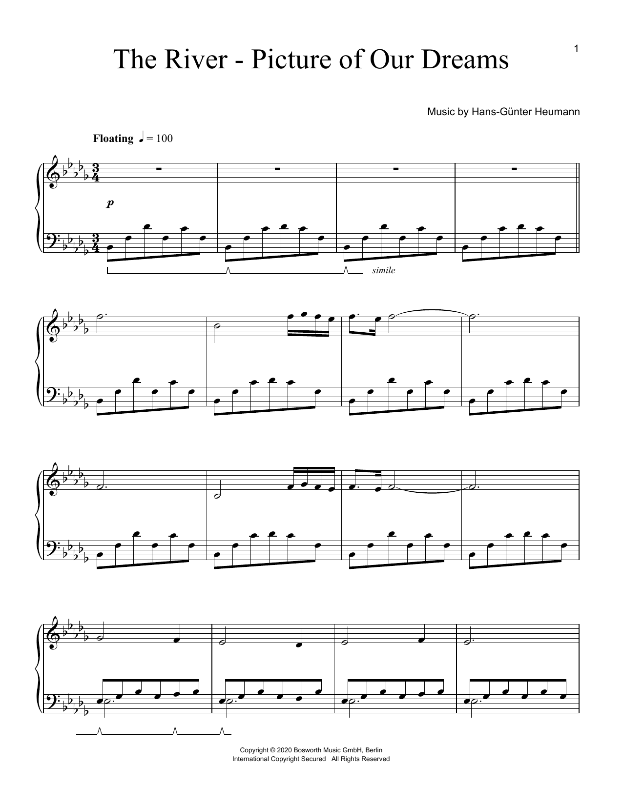 Download Hans-Günter Heumann The River - Picture Of Our Dreams Sheet Music and learn how to play Piano Solo PDF digital score in minutes