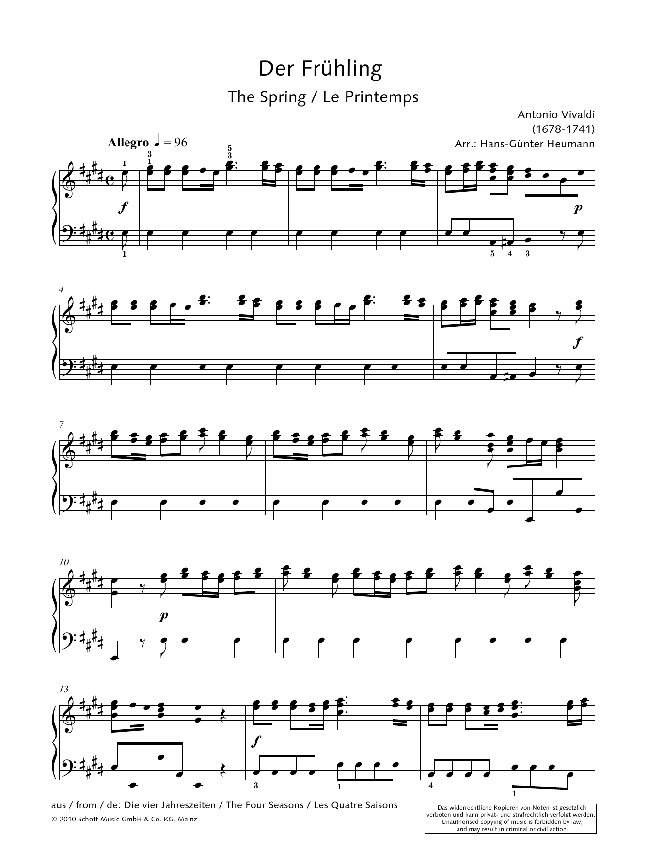 Download Hans-Gunter Heumann The Spring Sheet Music and learn how to play Piano Solo PDF digital score in minutes