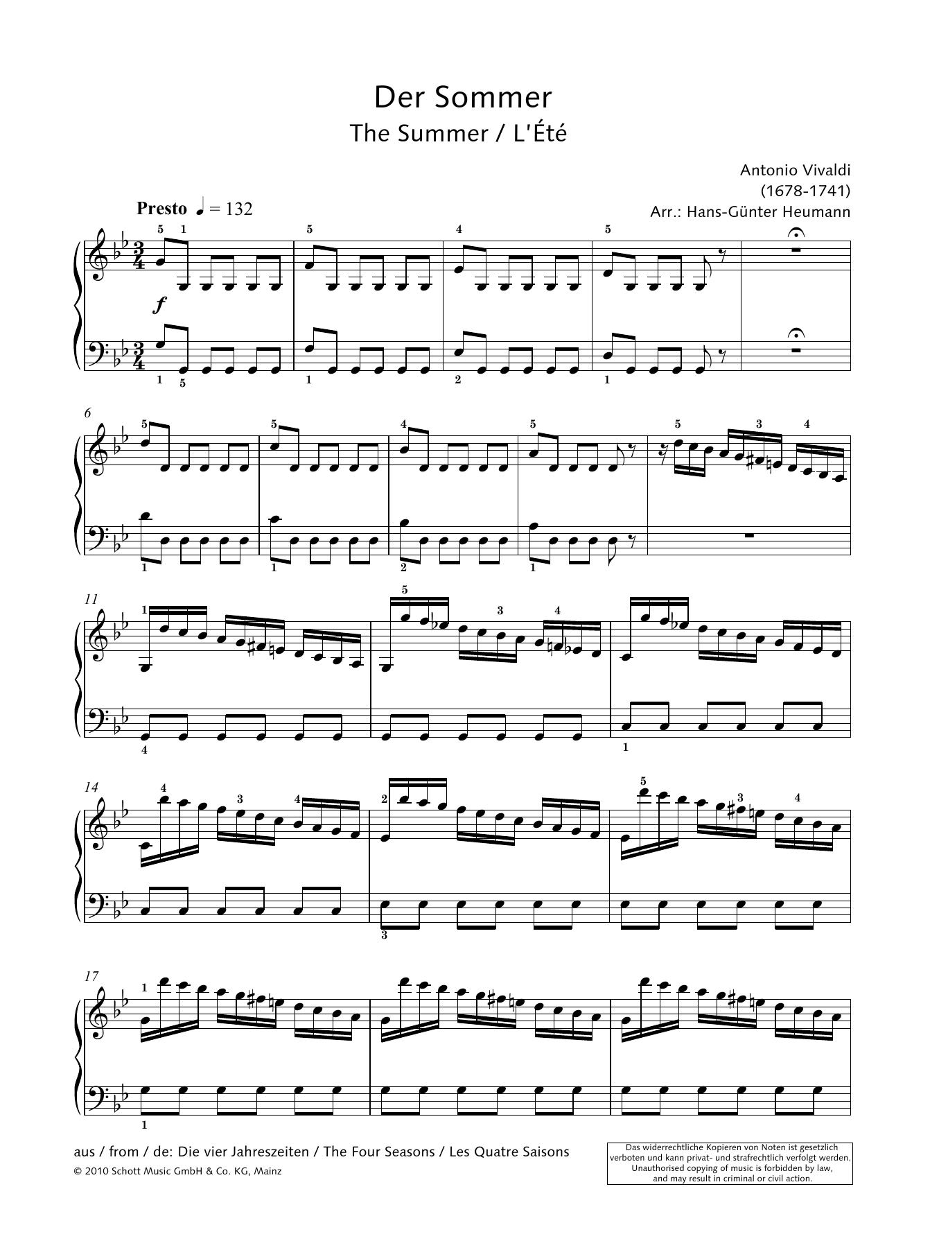 Download Hans-Gunter Heumann The Summer Sheet Music and learn how to play Piano Solo PDF digital score in minutes