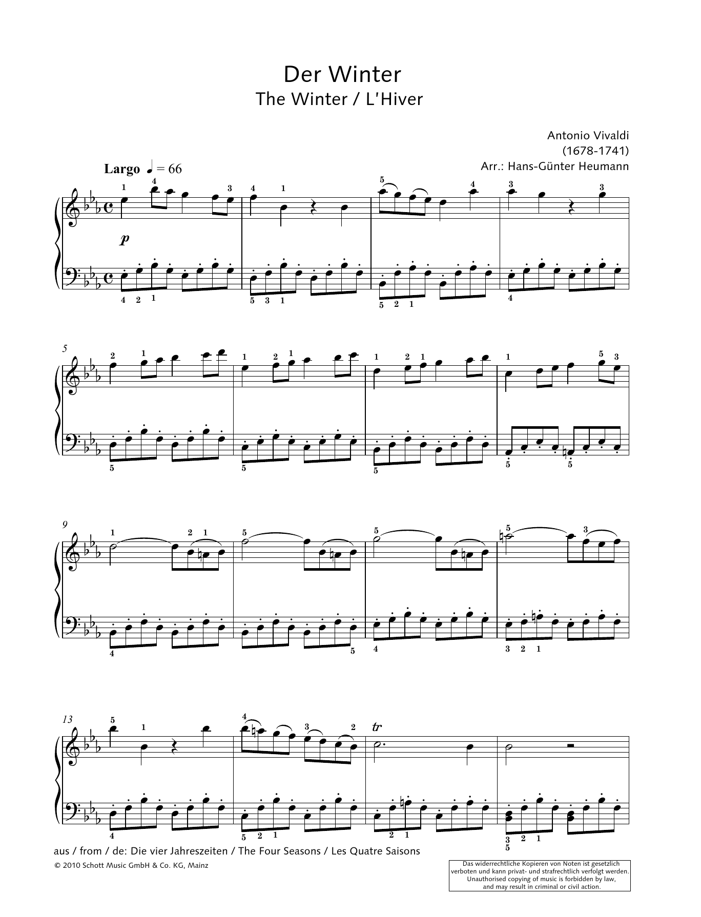 Download Hans-Gunter Heumann The Winter Sheet Music and learn how to play Piano Solo PDF digital score in minutes