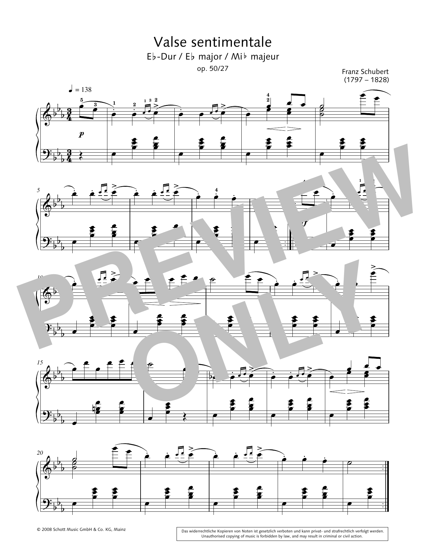 Download Hans-Gunter Heumann Valse sentimentale in E-flat major Sheet Music and learn how to play Piano Solo PDF digital score in minutes