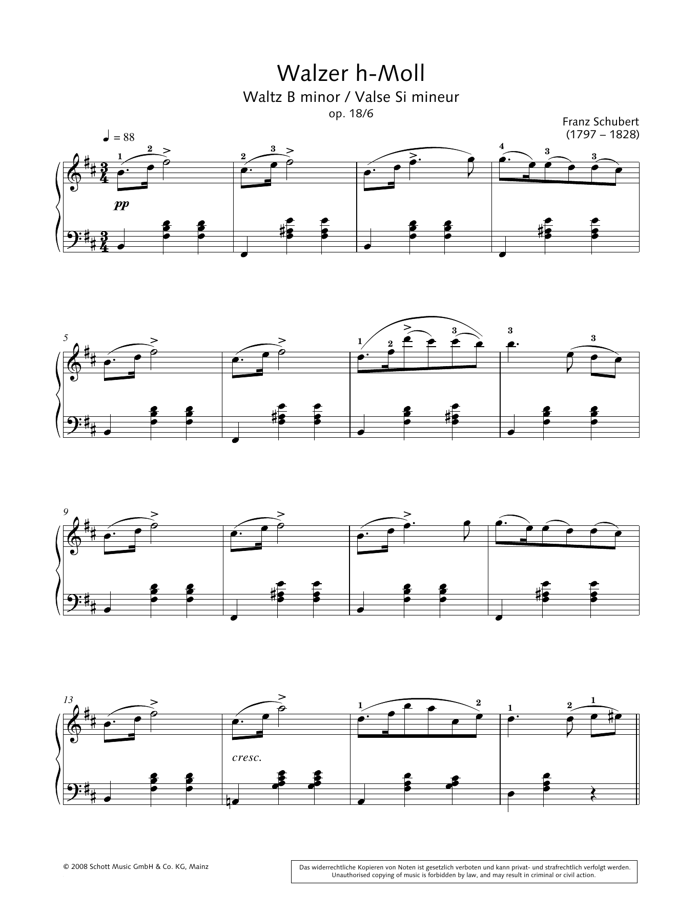 Download Hans-Gunter Heumann Waltz in B minor Sheet Music and learn how to play Piano Solo PDF digital score in minutes