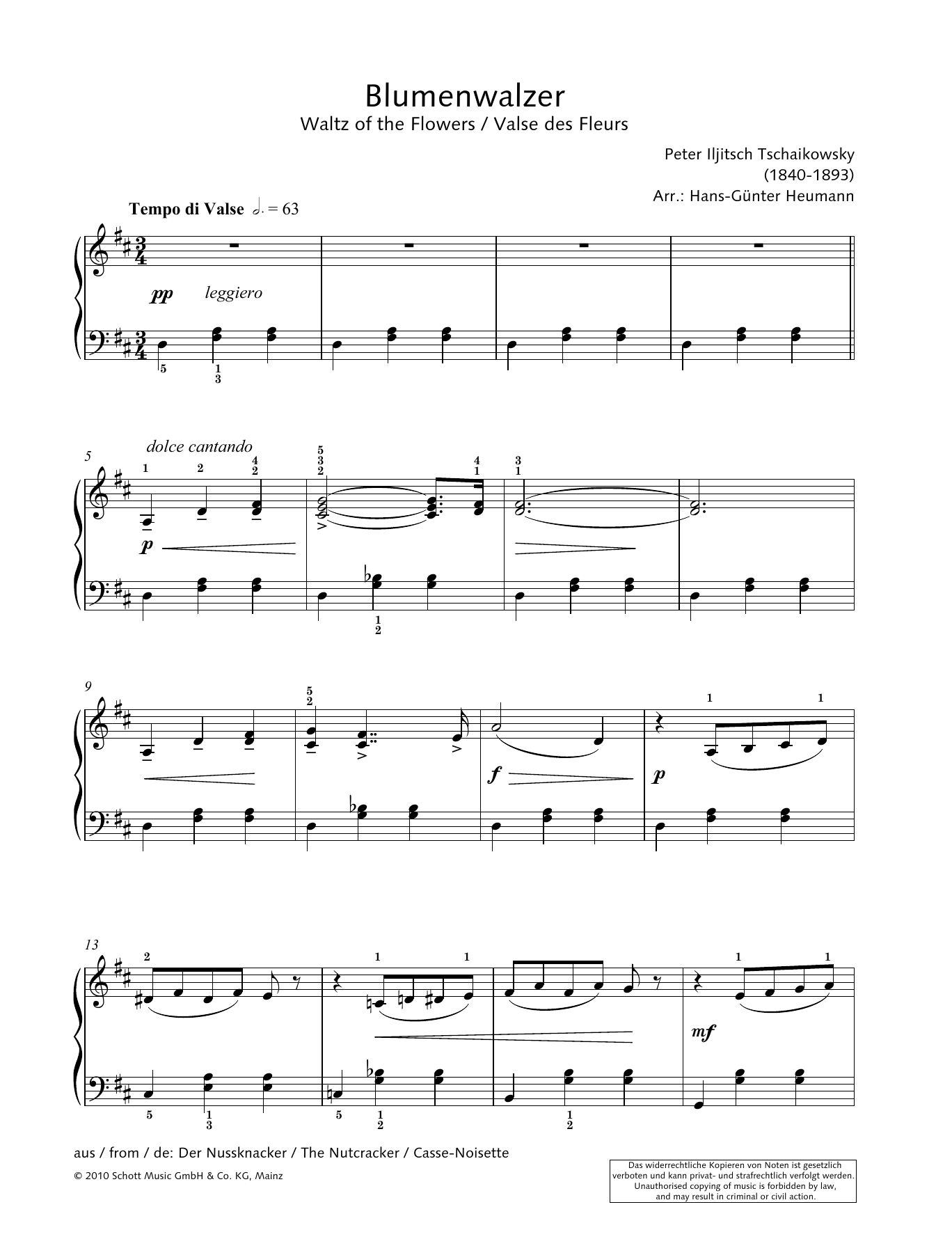 Download Hans-Gunter Heumann Waltz of the Flowers Sheet Music and learn how to play Piano Solo PDF digital score in minutes