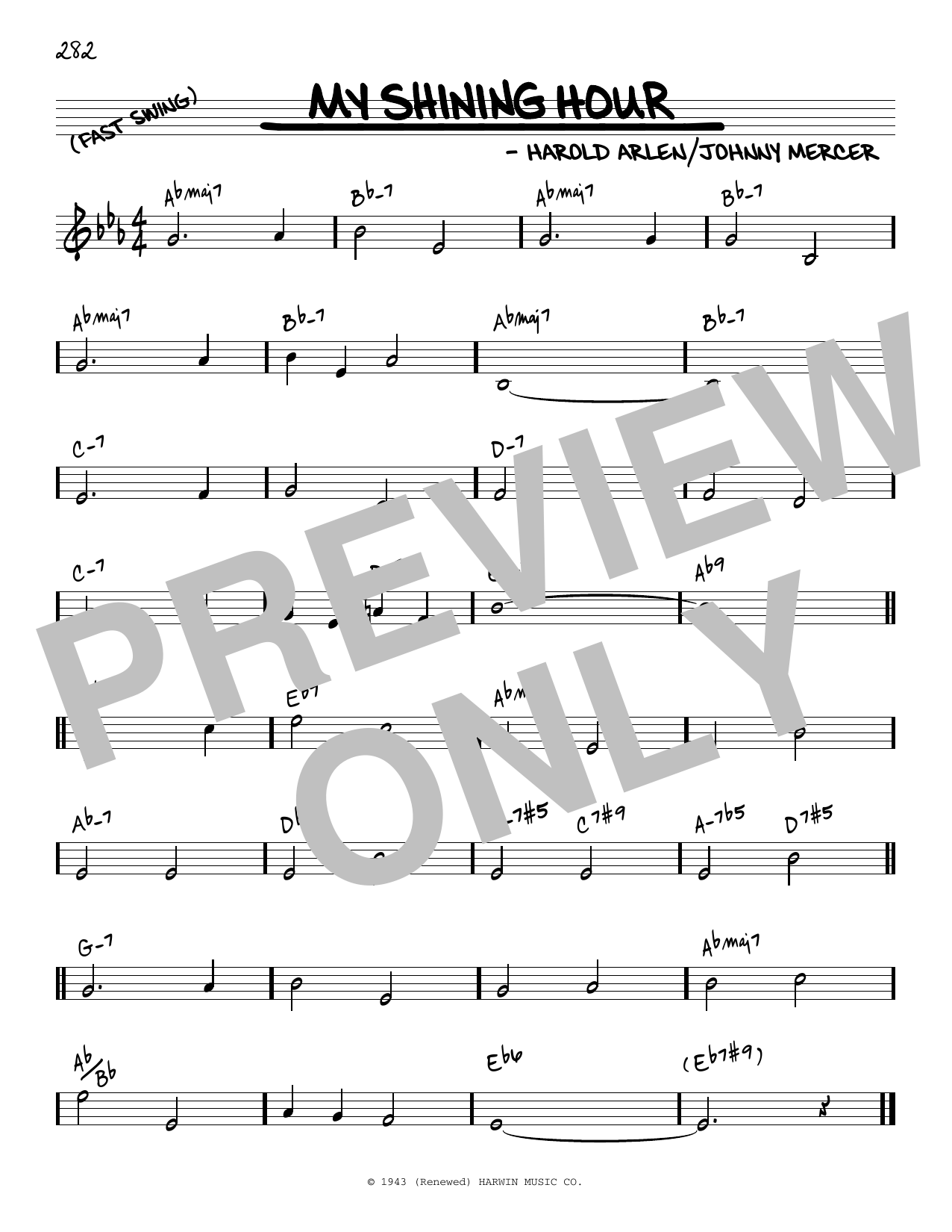 Download Harold Arlen and Johnny Mercer My Shining Hour [Reharmonized version] (arr. Jack Grassel) Sheet Music and learn how to play Real Book – Melody & Chords PDF digital score in minutes