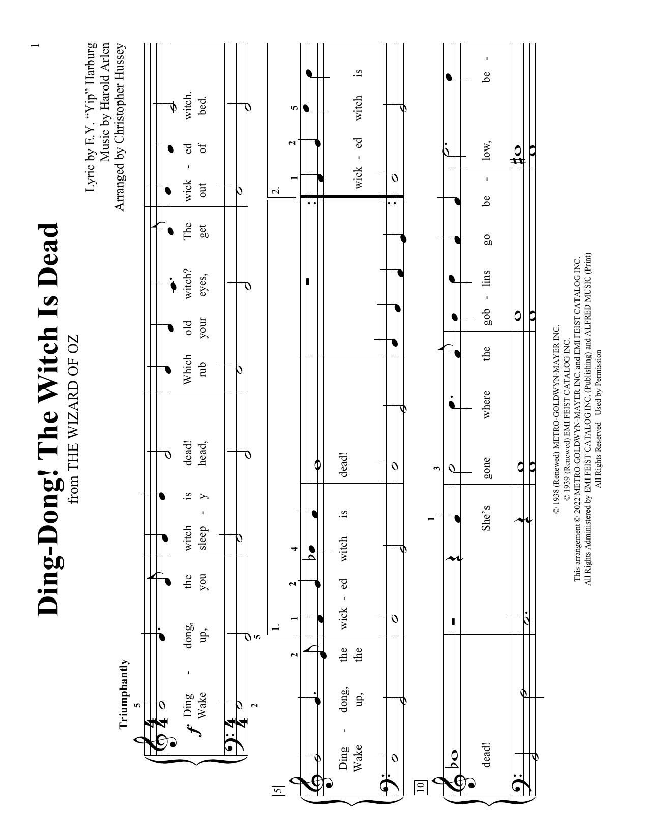 Download Harold Arlen Ding-Dong! The Witch Is Dead (from The Wizard Of Oz) (arr. Christopher Hussey) Sheet Music and learn how to play Educational Piano PDF digital score in minutes