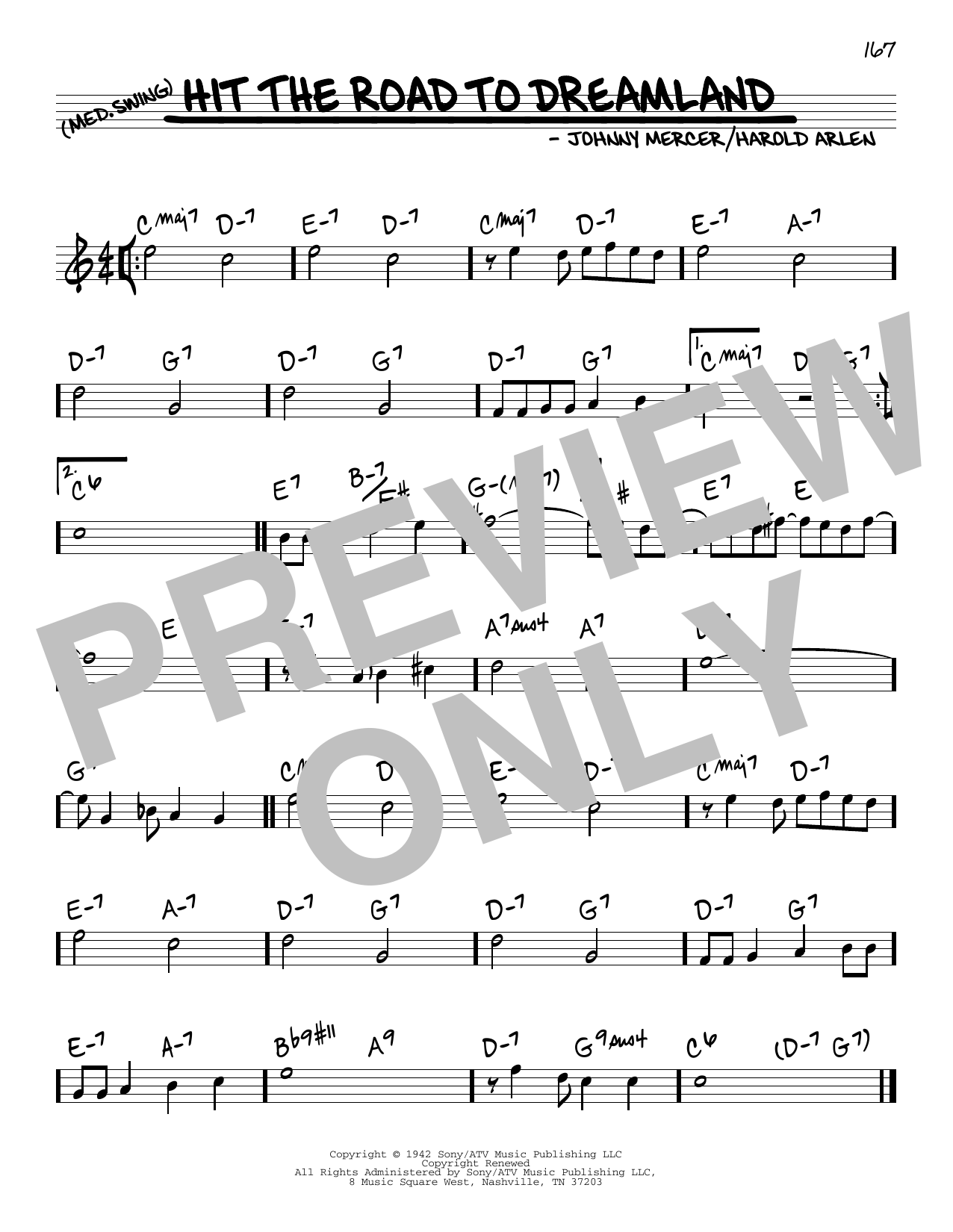 Download Harold Arlen Hit The Road To Dreamland Sheet Music and learn how to play Real Book – Melody & Chords PDF digital score in minutes