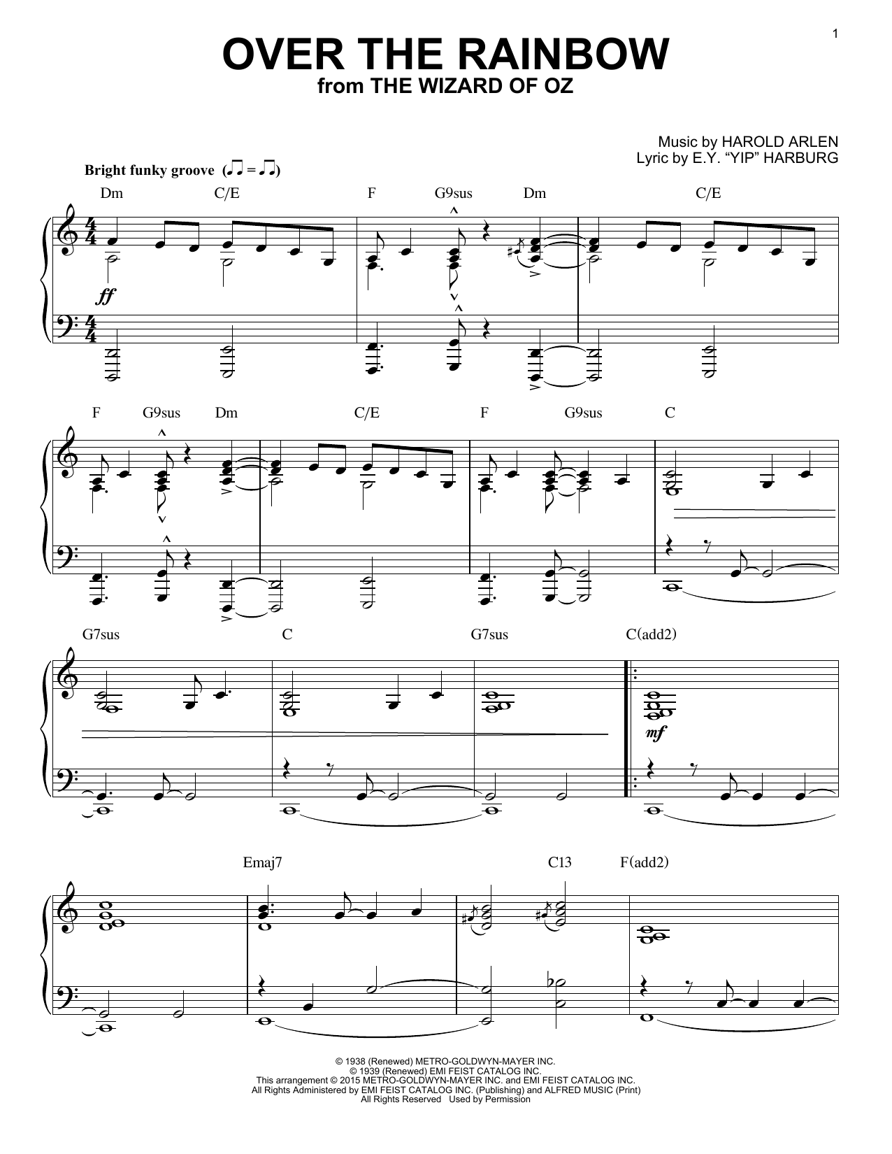 Download Harold Arlen Over The Rainbow Sheet Music and learn how to play Piano PDF digital score in minutes