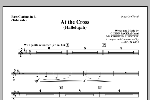 Download Harold Ross At The Cross (Hallelujah) - Bass Clarinet (sub. Tuba) Sheet Music and learn how to play Choir Instrumental Pak PDF digital score in minutes