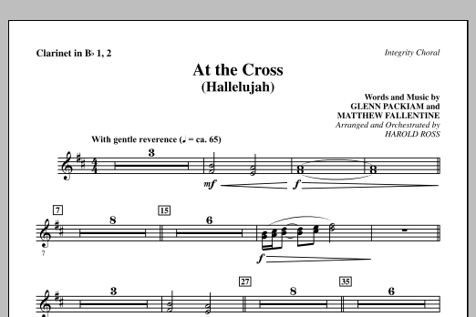 Download Harold Ross At The Cross (Hallelujah) - Clarinet 1 & 2 Sheet Music and learn how to play Choir Instrumental Pak PDF digital score in minutes