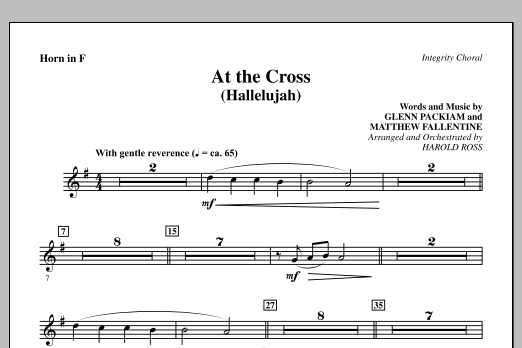 Download Harold Ross At The Cross (Hallelujah) - F Horn Sheet Music and learn how to play Choir Instrumental Pak PDF digital score in minutes