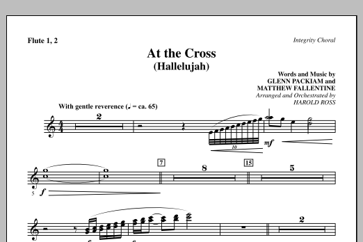 Download Harold Ross At The Cross (Hallelujah) - Flute 1 & 2 Sheet Music and learn how to play Choir Instrumental Pak PDF digital score in minutes