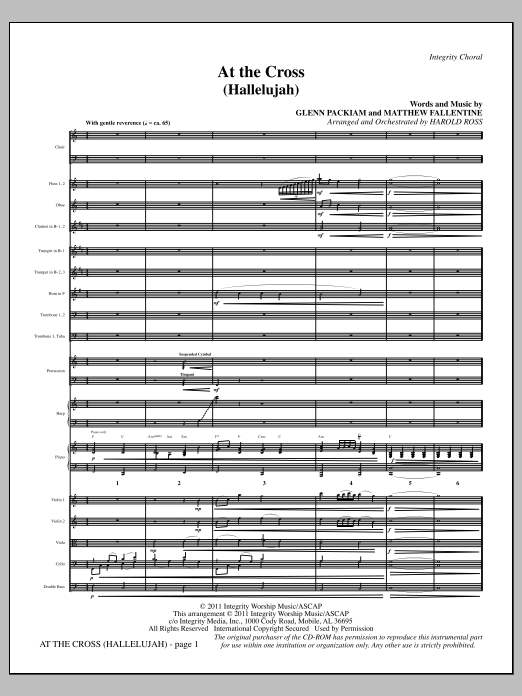 Download Harold Ross At The Cross (Hallelujah) - Full Score Sheet Music and learn how to play Choir Instrumental Pak PDF digital score in minutes