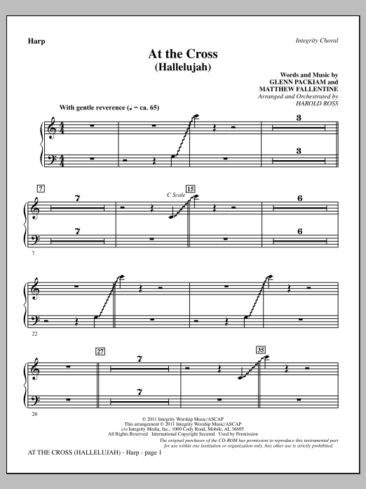 Download Harold Ross At The Cross (Hallelujah) - Harp Sheet Music and learn how to play Choir Instrumental Pak PDF digital score in minutes