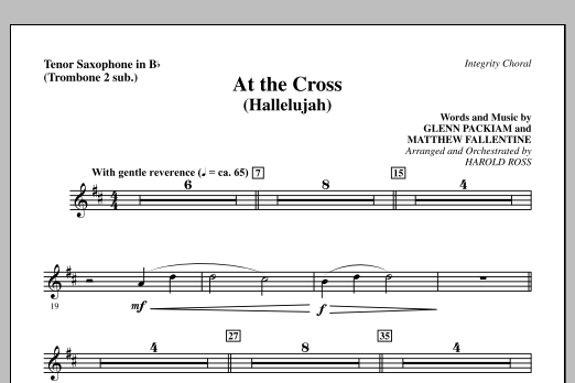 Download Harold Ross At The Cross (Hallelujah) - Tenor Sax (sub. Tbn 2) Sheet Music and learn how to play Choir Instrumental Pak PDF digital score in minutes