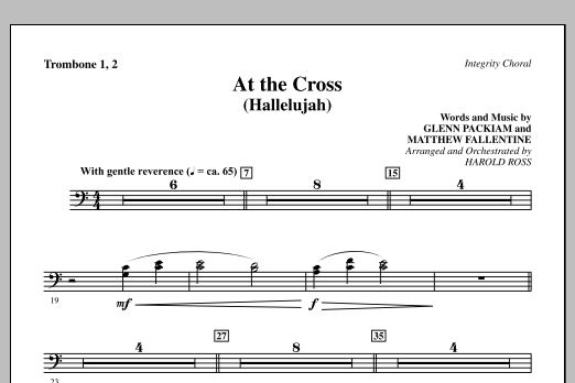 Download Harold Ross At The Cross (Hallelujah) - Trombone 1 & 2 Sheet Music and learn how to play Choir Instrumental Pak PDF digital score in minutes