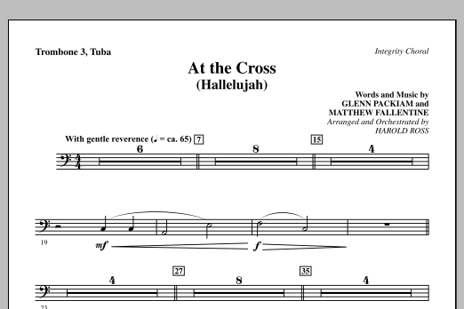 Download Harold Ross At The Cross (Hallelujah) - Trombone 3/Tuba Sheet Music and learn how to play Choir Instrumental Pak PDF digital score in minutes